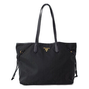 Prada Tessuto Vela Tote Shoulder Bag Black